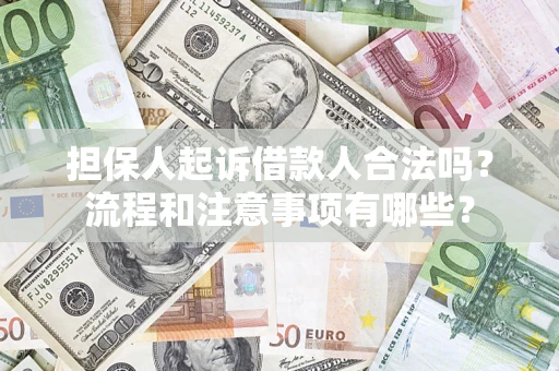 武汉担保人起诉借款人合法吗？流程和注意事项有哪些？