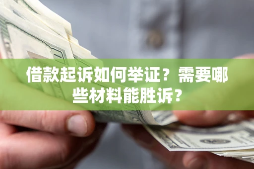 武汉借款起诉如何举证？需要哪些材料能胜诉？